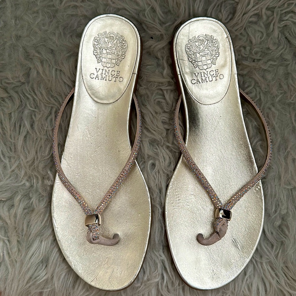 Vince Camuto Gold Rhinestone Sandals